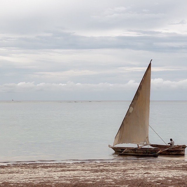 Dhow on the shore, Zanzibar